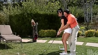 Sporty Brunette MILF Alektra Blue Tit Fucks a Big Cock Outdoors