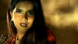 Erotic solo scene with dark-haired beauty