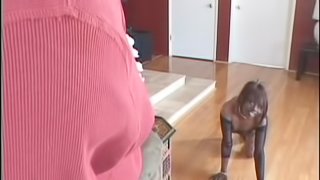 Horny ebony hottie in heels and fishnets gets fucked by BBC