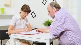Young beauty seduced by nasty old teacher