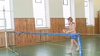 Gym coach gives his teen redhead student a hardcore fucking