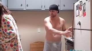 Sexy brunette  gets fucked by her pervy neighbor Charles