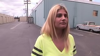 Mouth fucked girl gags and her eyes water from the face fuck