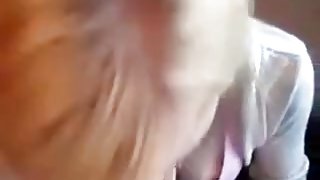 Sexy golden-haired  immature enjoys sucking big schlong