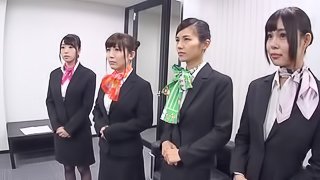 Great orgy with a bunch of dick craving Japanese office workers