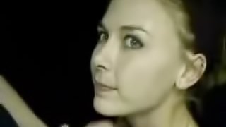 Cute teen sucks a cock and gets her tits covererd with cum
