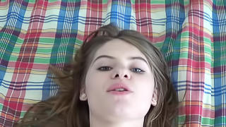 Pretty girl is unwrapping her sexy body for her man here