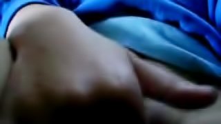 This sexy babe shows a close-up view of her  masturbation