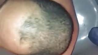 Drinking her Piss pee on face mouth and cock