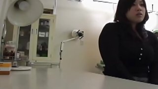 Japanese gyno couldn.t resist fondling this babe.s boobs