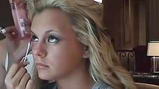 Behind the scenes with blonde pornstar