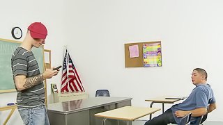 Dashing nurse in uniform getting gang banged hardcore after giving a blowjob