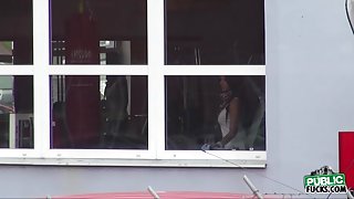 Sexy  Nadine let the hunk dude fuck her hard for a couple bucks