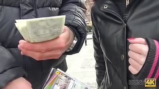 HUNT4K. Boy unwillingly let cute GF have sex for money with stranger