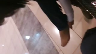 Stocking foot  tease