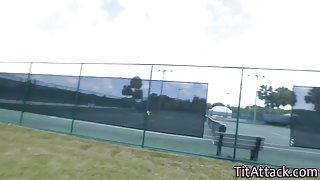 Busty irish skank facial