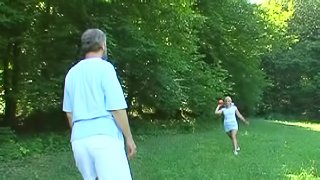 Old Fart Bang Blonde Teen And Feels Her Mouth With Sperm