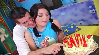 A hard throbbing johnson drills a naughty bitch's cunt