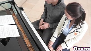 Petite and brunette teen Dillion Harper recieves an intense fucking with her boyfriend in her room