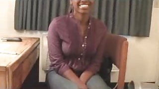 Ebony Amateur Gets Load Twice