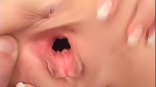 Gaping Pussy & Anal Fucking With Blonde Slut.