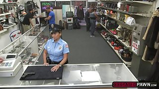 Hot and sexy latina security gets hardcore pounding in exchange of cash