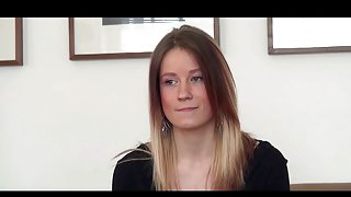A pretty hungarian girl with tight fit body does a casting