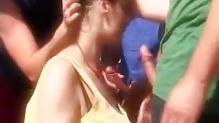 Cuckold hubby watched me fucking a bunch of white young guys