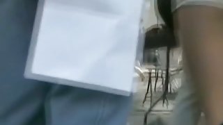 Long leg model in shorts voyeur street candid video download