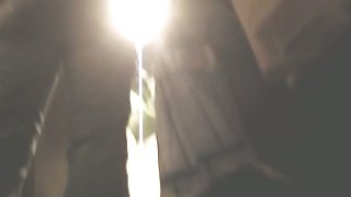 A girl changing clothes and getting naked  in front of a huge wardrobe with a mirror