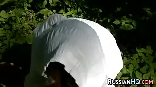 Russian Chick Fucked In The Forest