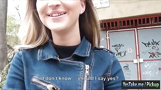 Sexy amateur blonde Czech girl Melanie fucked for money