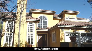 TittyAttack - Busty Babe Oiled up & Fucked