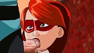 Elasti-girl Sucks Mr. Incredible's Dick