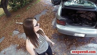 Cute slut in glasses pounded by pawn man at the pawnshop