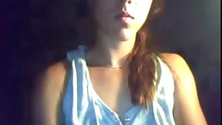 Small tits teen strokes her pussy during her xxx show