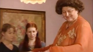 Two hot teens in hard caning vintage scene