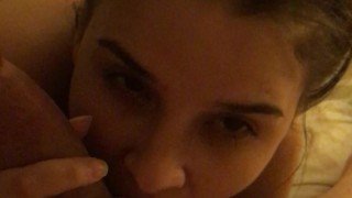 Sexy Slut Teases His Cock With BEST Sloppy Blowjob