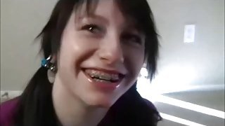 Ponytail And Braces POV Handjob