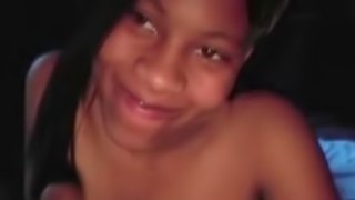 Ebony is sucking tasty black dong