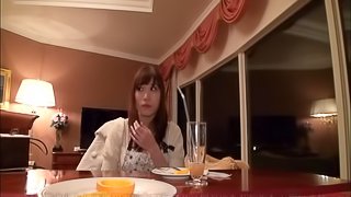 Lingerie-clad Asian chick with a curvy body enjoying a hardcore missionary style fuck