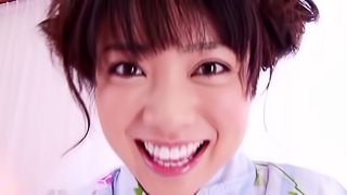 Japanese bitch sucks her man's dick and rubs it against her butt