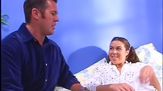 With her whole hand in her pussy, this teen suggests how she is comfortable with monster rods