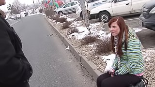 Brunette chick jerks off cock after blowjob and hardcore fucking