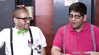 Naughty slut and a horny nerd