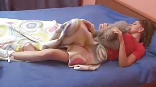 Sleepy  immature rubbing her sleepy gap