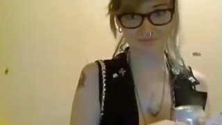 Unshaved  immature Sucks and Rides Her Ally On Livecam No Sound