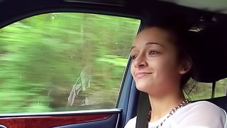 Vanessa Rodriguez in a naughty and horny car dick ride