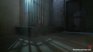 Giant Natural Boobs get Tied up Tight and Gang Banged