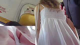 Real upskirt of the pretty chick filmed in the bus
